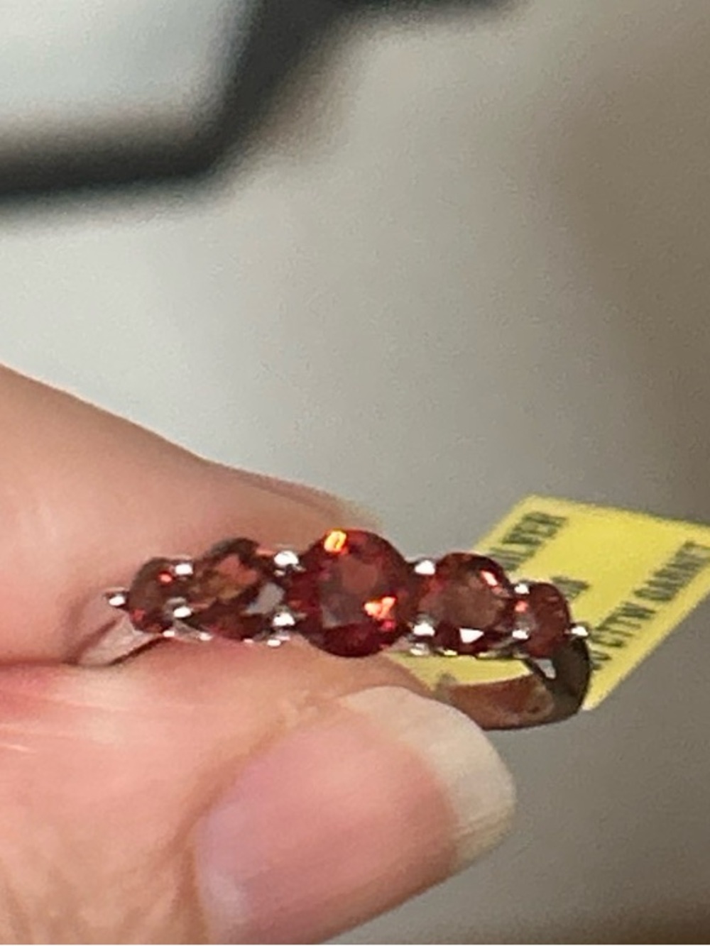 Five-Stone Red Garnet Ring in Sterling Silver